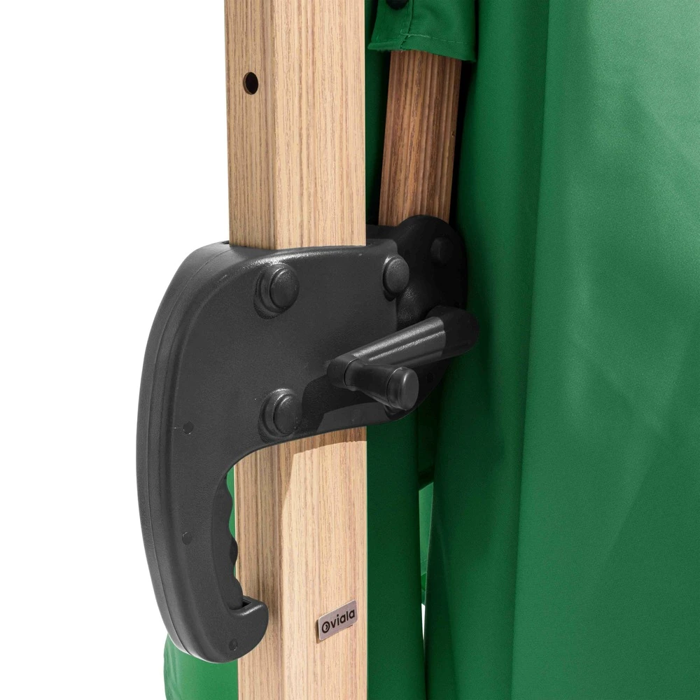 Parasol Déporté Carré 3x3m Effet Bois Vert Cactus 4 Parasol Déporté Carré 3x3m Effet Bois Vert Cactus – Image 4