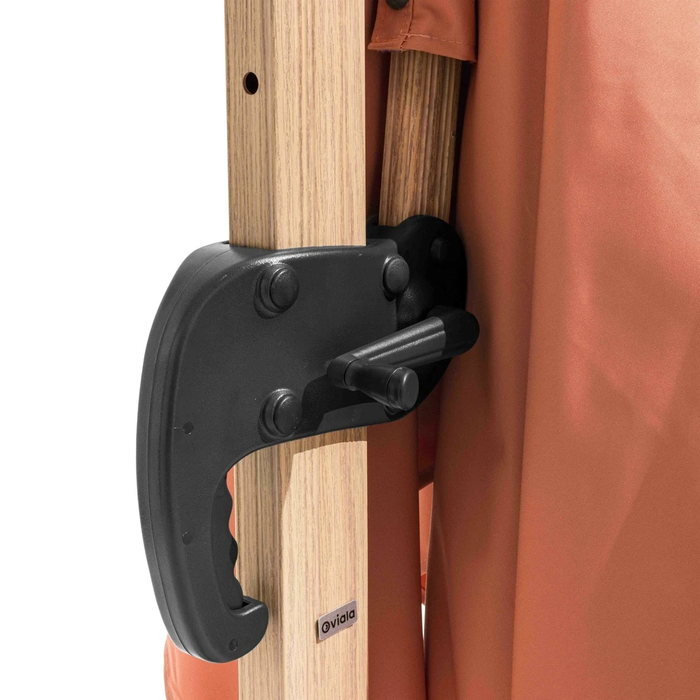 Parasol Déporté Carré 3x3m Effet Bois Argile 4 Parasol Déporté Carré 3x3m Effet Bois Argile – Image 4