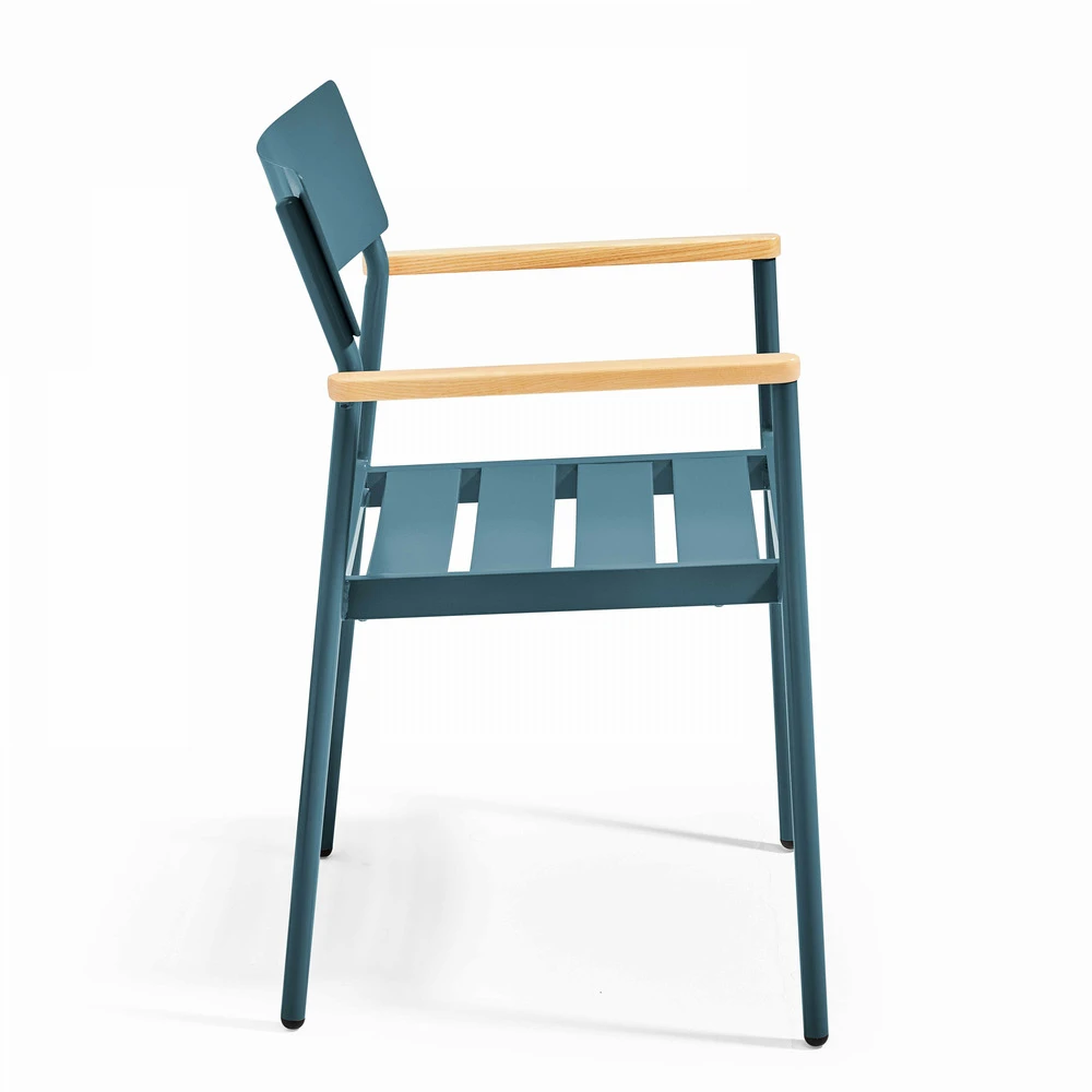Fauteuil De Jardin En Aluminium Et Bois Bleu Canard 3 Fauteuil De Jardin En Aluminium Et Bois Bleu Canard – Image 3