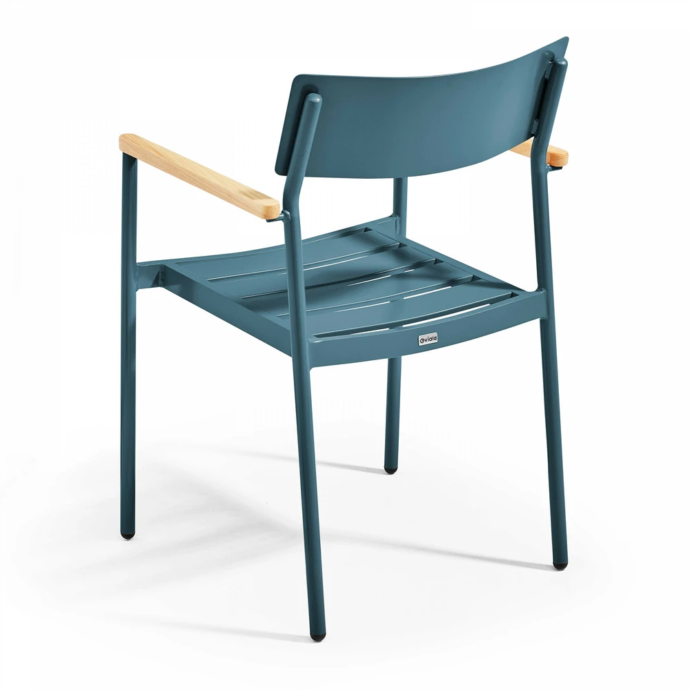 Fauteuil De Jardin En Aluminium Et Bois Bleu Canard 2 Fauteuil De Jardin En Aluminium Et Bois Bleu Canard – Image 2