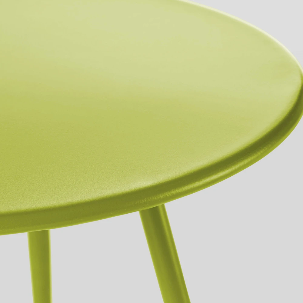 Lot De 2 Tables Basses Ronde En Acier Vert 3 Lot De 2 Tables Basses Ronde En Acier Vert – Image 3