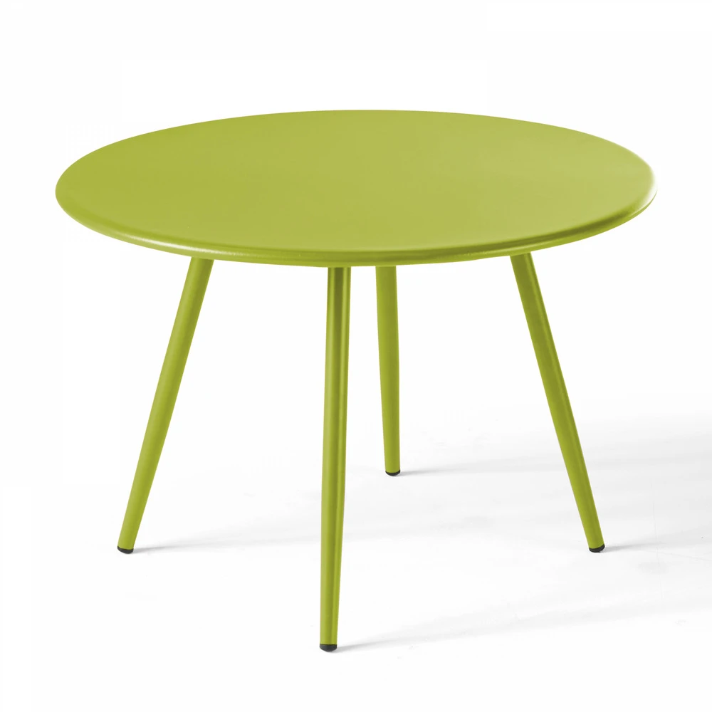 Lot De 2 Tables Basses Ronde En Acier Vert 2 Lot De 2 Tables Basses Ronde En Acier Vert – Image 2