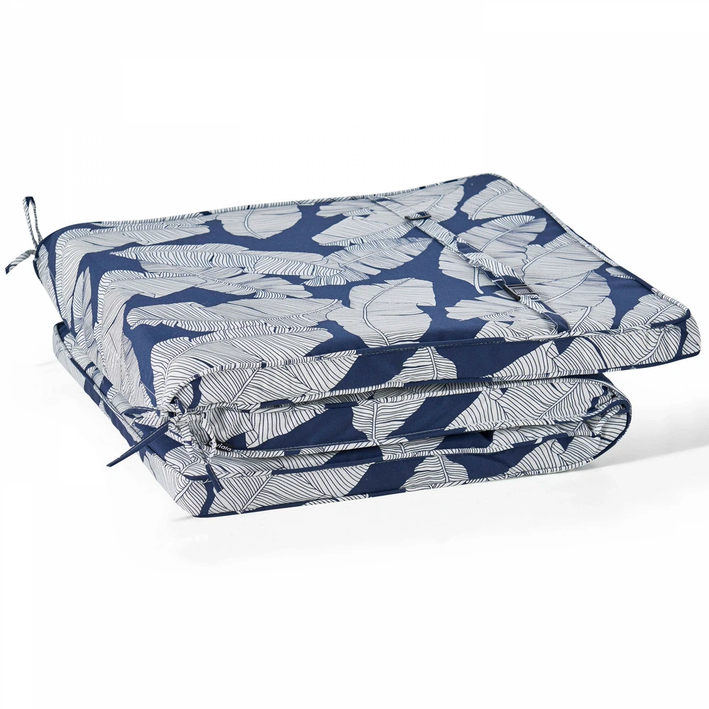 Lot De 2 Coussins Bain De Soleil Polyester Bleu 186x60x5 Cm 3 Lot De 2 Coussins Bain De Soleil Polyester Bleu 186x60x5 Cm – Image 3