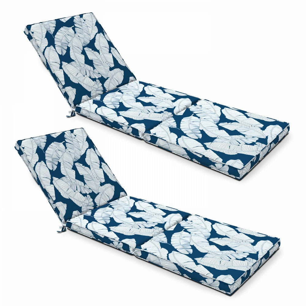Lot De 2 Coussins Bain De Soleil Polyester Bleu 186x60x5 Cm 1 Lot De 2 Coussins Bain De Soleil Polyester Bleu 186x60x5 Cm