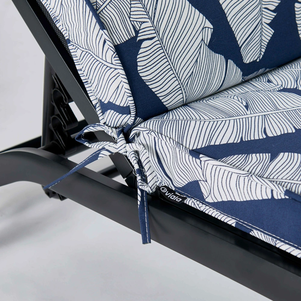 Lot De 2 Coussins Bain De Soleil Polyester Bleu 186x60x5 Cm 4 Lot De 2 Coussins Bain De Soleil Polyester Bleu 186x60x5 Cm – Image 4