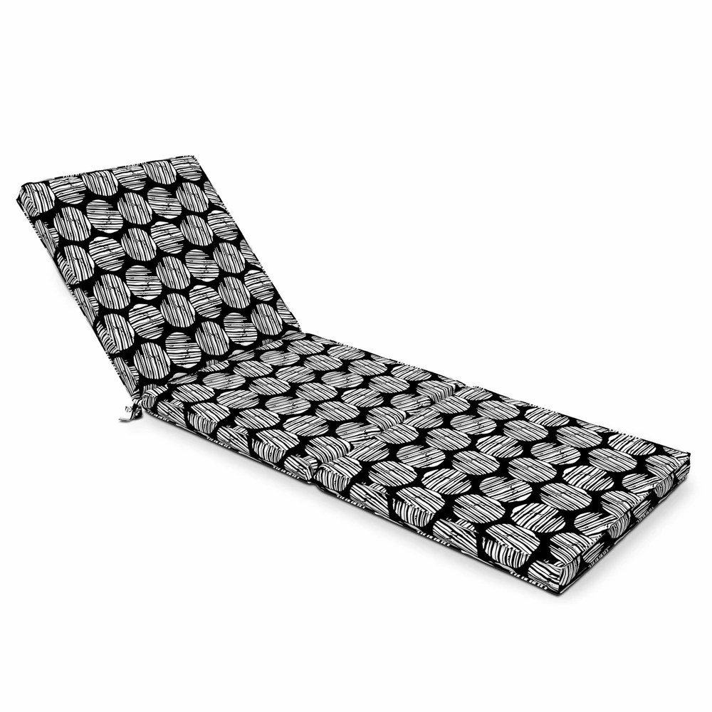 Coussin Pour Bain De Soleil Noir Et Blanc 186 X 60 X 5cm 1 Coussin Pour Bain De Soleil Noir Et Blanc 186 X 60 X 5cm