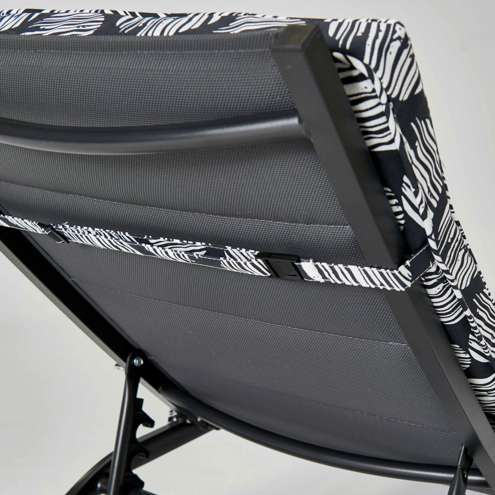 Coussin Pour Bain De Soleil Noir Et Blanc 186 X 60 X 5cm 6 Coussin Pour Bain De Soleil Noir Et Blanc 186 X 60 X 5cm – Image 6