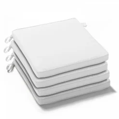 Lot De 4 Galettes De Chaise Polyester écru 40x40x3 Cm