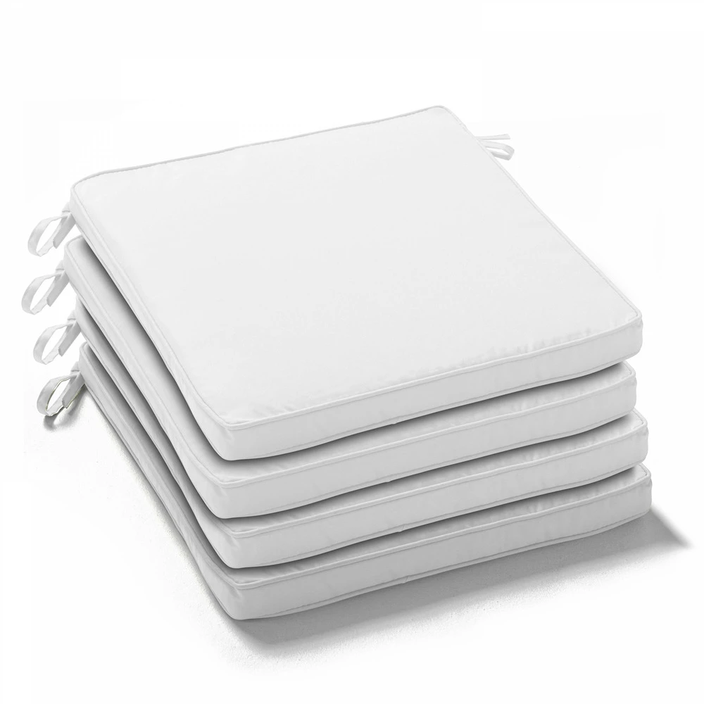 Lot De 4 Galettes De Chaise Polyester écru 40x40x3 Cm 1 Lot De 4 Galettes De Chaise Polyester écru 40x40x3 Cm