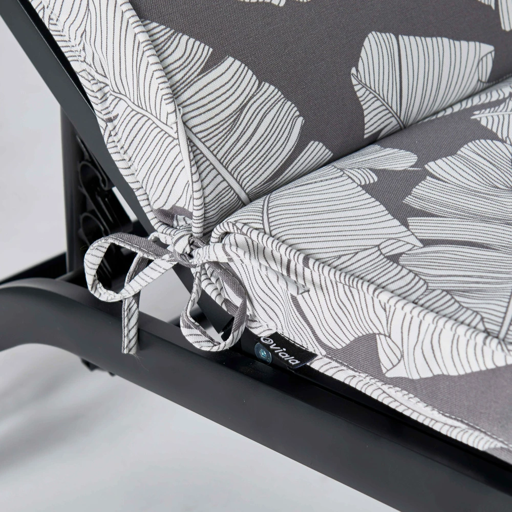 Coussin Pour Bain De Soleil Gris Et Blanc 186 X 60 X 5cm 4 Coussin Pour Bain De Soleil Gris Et Blanc 186 X 60 X 5cm – Image 4