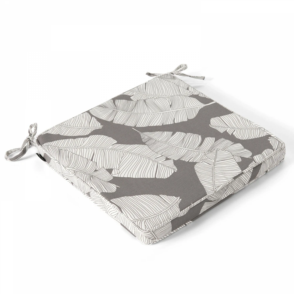 Lot De 4 Galettes De Chaise Polyester Abaca Gris 40x40x3 Cm 2 Lot De 4 Galettes De Chaise Polyester Abaca Gris 40x40x3 Cm – Image 2