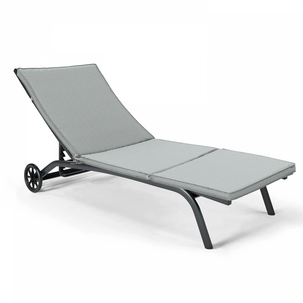 Coussin Bain De Soleil Polyester Blanc Et Gris 186 X 60 X 5 Cm 2 Coussin Bain De Soleil Polyester Blanc Et Gris 186 X 60 X 5 Cm – Image 2