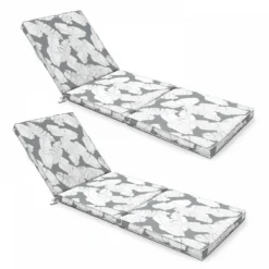 Lot De 2 Coussins Bain De Soleil Polyester Gris 186x60x5 Cm