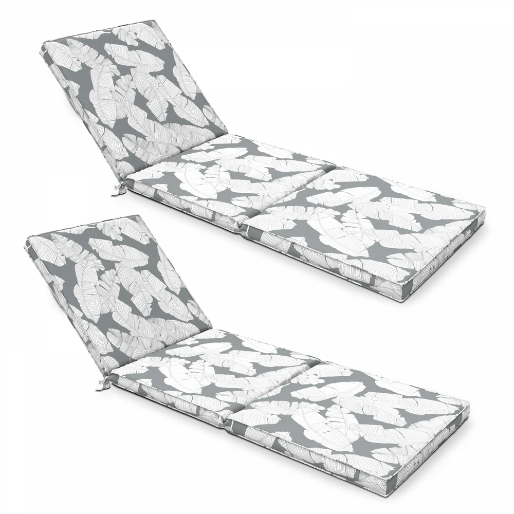 Lot De 2 Coussins Bain De Soleil Polyester Gris 186x60x5 Cm 1 Lot De 2 Coussins Bain De Soleil Polyester Gris 186x60x5 Cm