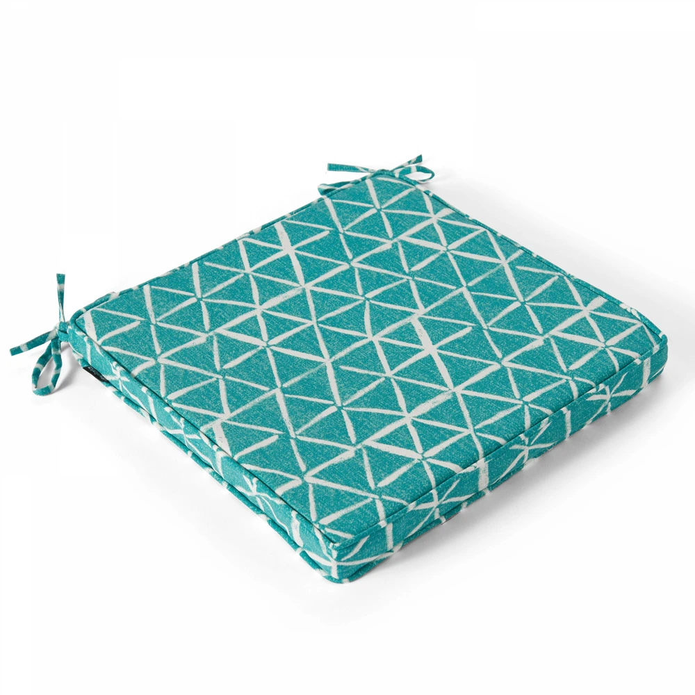 Lot De 4 Galettes De Chaise Polyester Lagune 40x40x3 Cm 2 Lot De 4 Galettes De Chaise Polyester Lagune 40x40x3 Cm – Image 2