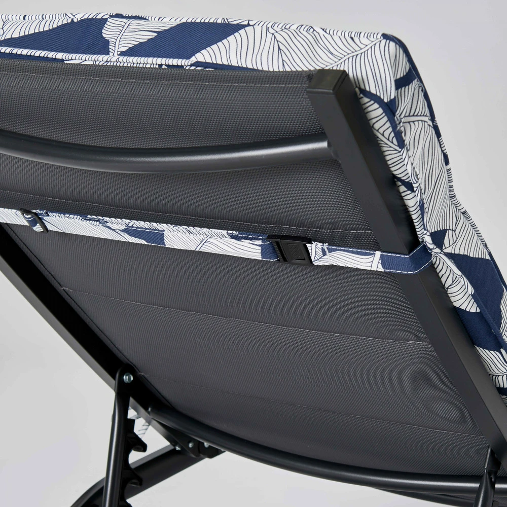 Coussin Bain De Soleil Polyester Bleu Et Blanc 186 X 60 X 5 Cm 4 Coussin Bain De Soleil Polyester Bleu Et Blanc 186 X 60 X 5 Cm – Image 4