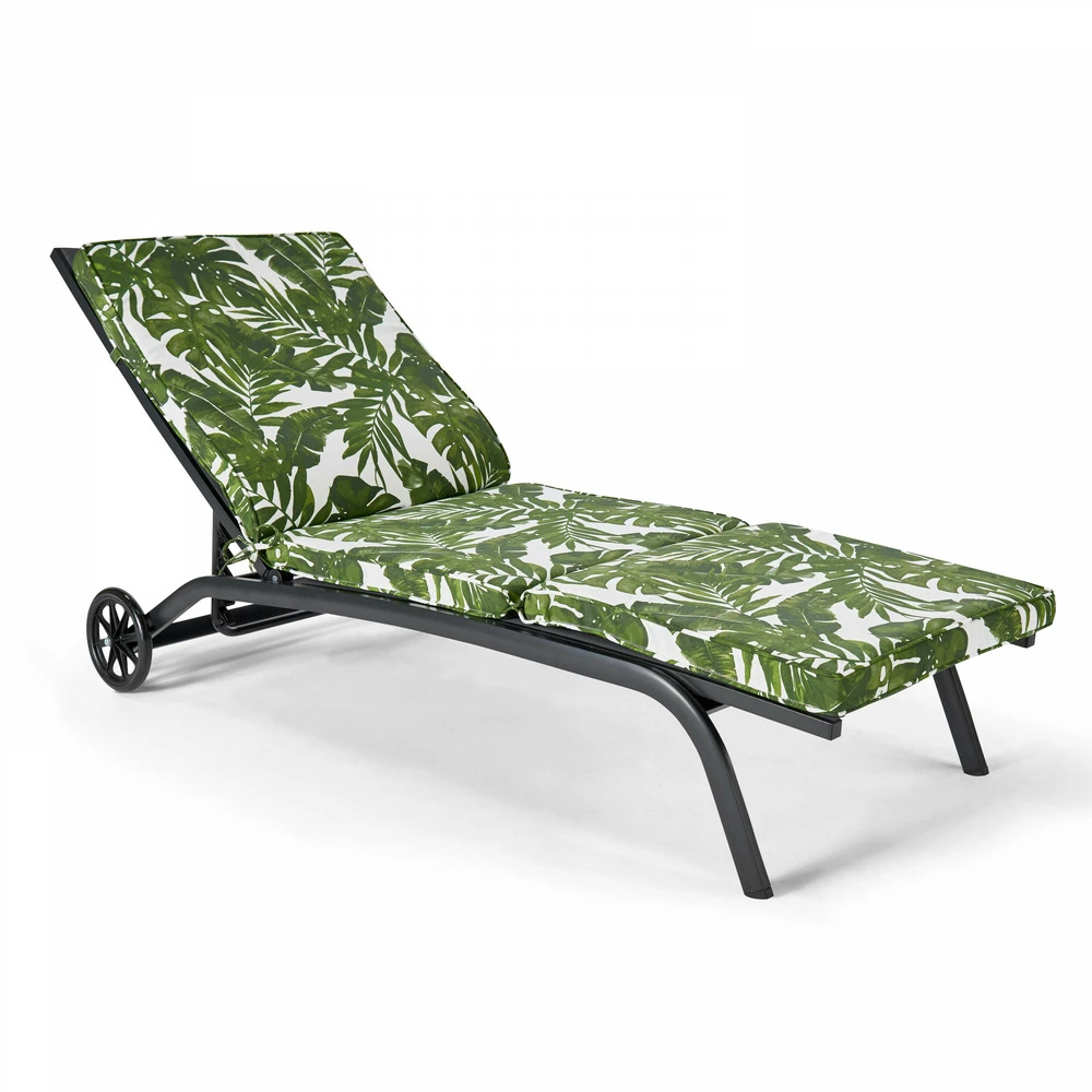 Coussin Bain De Soleil Polyester Blanc Et Vert 186 X 60 X 5 Cm 2 Coussin Bain De Soleil Polyester Blanc Et Vert 186 X 60 X 5 Cm – Image 2