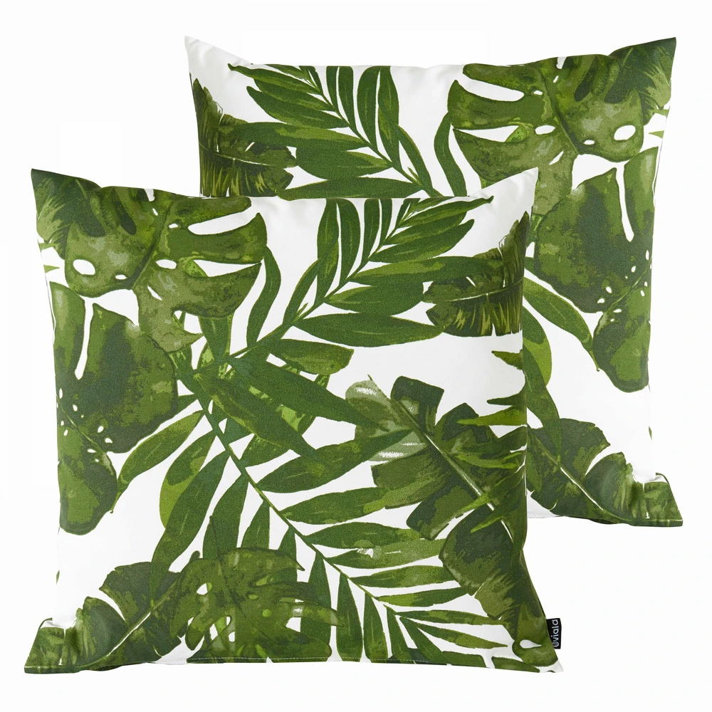 Lot De 2 Coussins Carrés Polyester Jungle 45x45x8 Cm 1 Lot De 2 Coussins Carrés Polyester Jungle 45x45x8 Cm