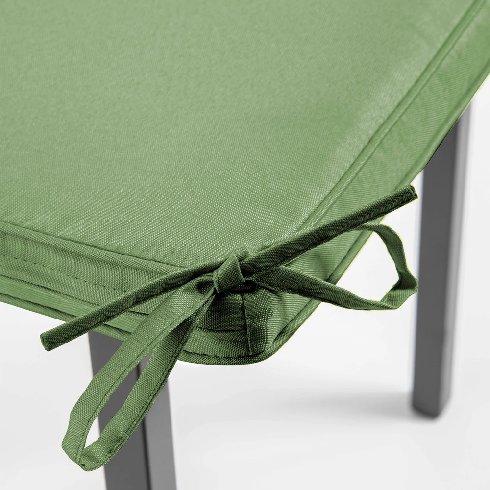 Lot De 4 Galettes De Chaise Polyester Vert Cactus 40x40x3 Cm 4 Lot De 4 Galettes De Chaise Polyester Vert Cactus 40x40x3 Cm – Image 4