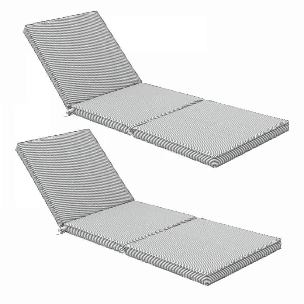 Lot De 2 Coussins Bain De Soleil Polyester Blanc 186x60x5 Cm 1 Lot De 2 Coussins Bain De Soleil Polyester Blanc 186x60x5 Cm