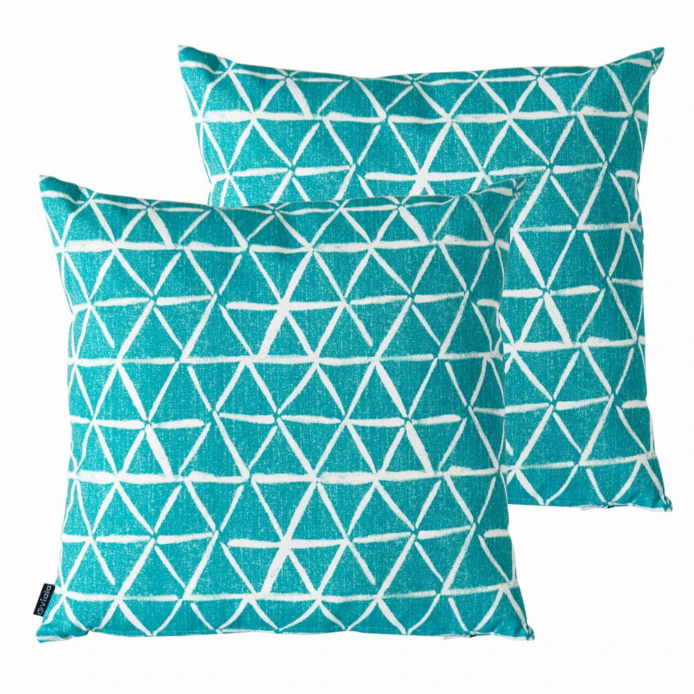 Lot De 2 Coussins Carrés Polyester Lagune 45x45x8 Cm 1 Lot De 2 Coussins Carrés Polyester Lagune 45x45x8 Cm