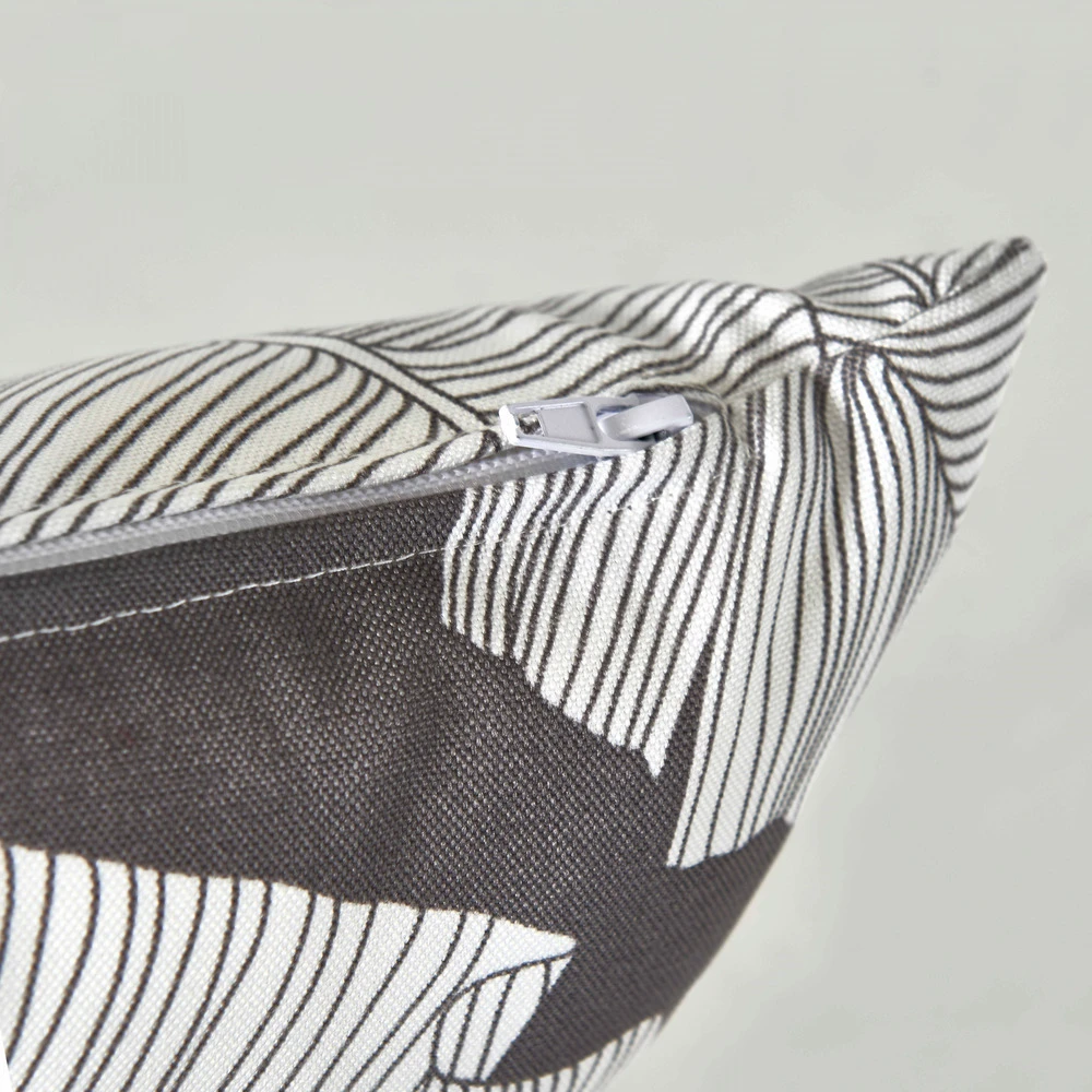 Lot De 2 Coussins Carrés Polyester Abaca Gris 45x45x8 Cm 2 Lot De 2 Coussins Carrés Polyester Abaca Gris 45x45x8 Cm – Image 2