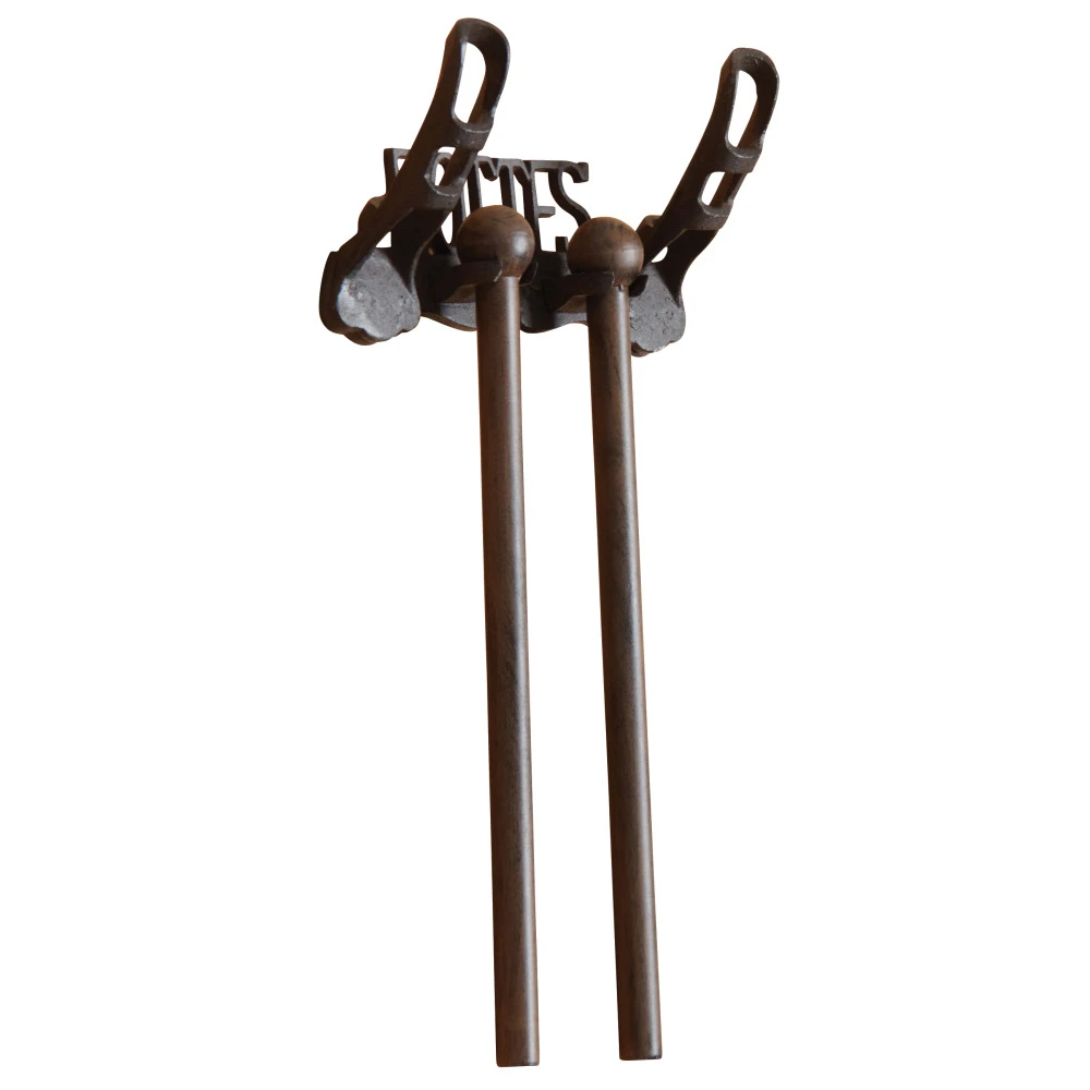 Porte-bottes Mural En Fonte Et Bois 2 Porte-bottes Mural En Fonte Et Bois – Image 2