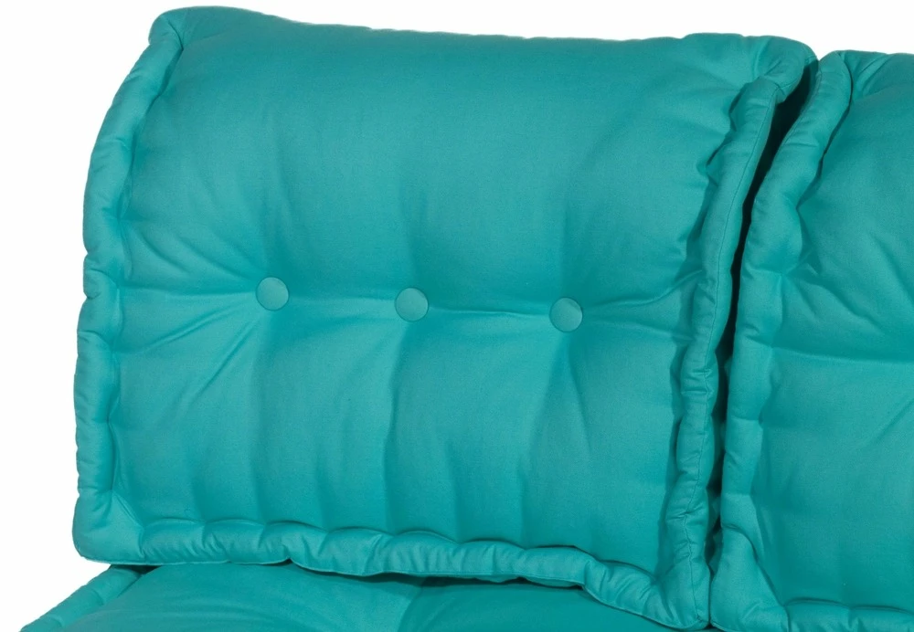 Coussins Palette Capitonné 120x80x20cm Bleu Caraïbes 3 Coussins Palette Capitonné 120x80x20cm Bleu Caraïbes – Image 3