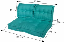 Coussins Palette Capitonné 120x80x20cm Bleu Caraïbes 9 Coussins Palette Capitonné 120x80x20cm Bleu Caraïbes -Konst Decor Magasin 648b51cc666521.96011131