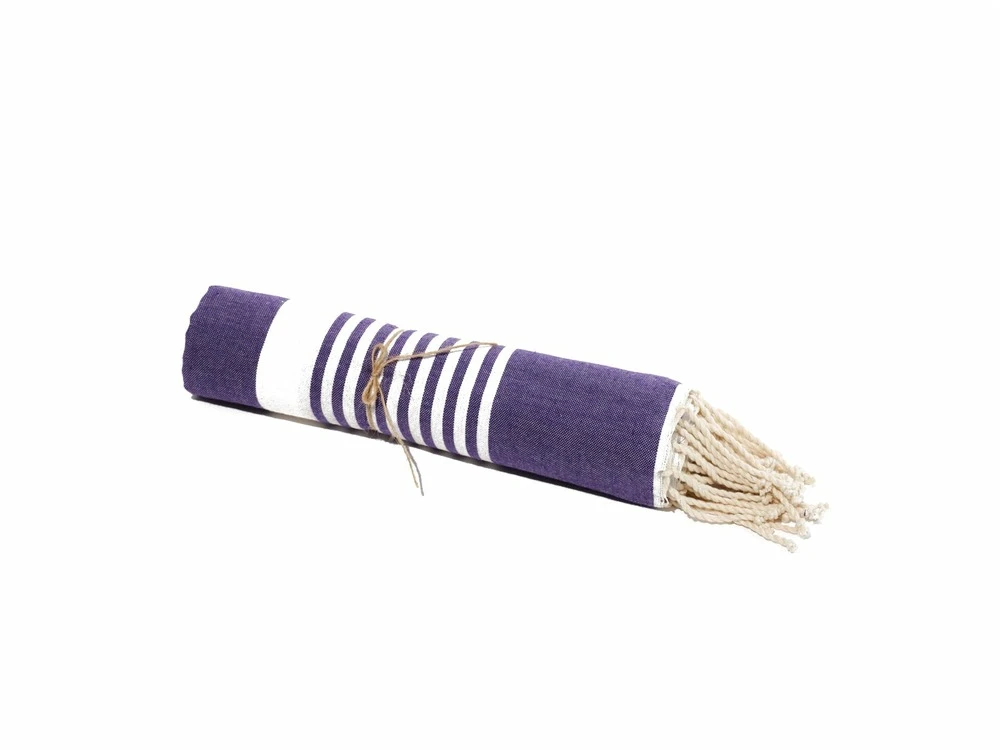Fouta En Coton Arthur 100x200cm Violet 3 Fouta En Coton Arthur 100x200cm Violet – Image 3