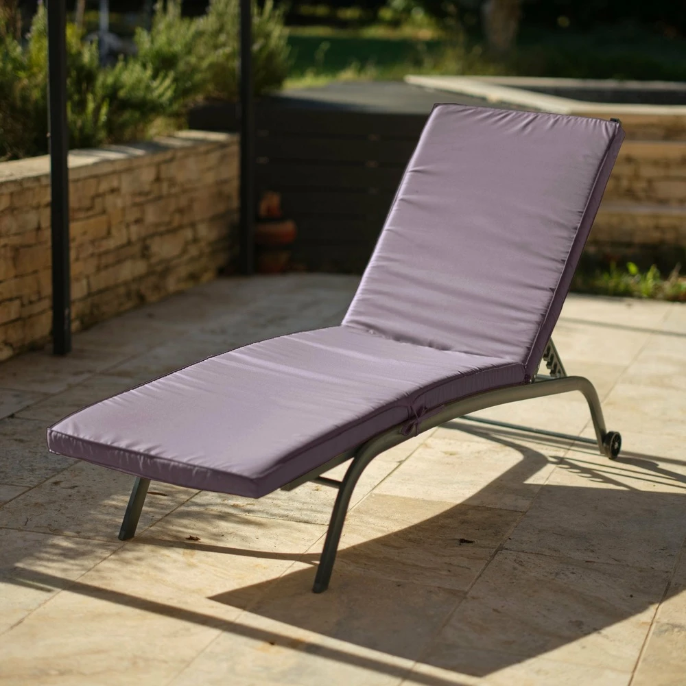 Coussin Bain De Soleil - Matelas Pour Transat Dehoussable- 185x60x5cm - Gris Carbone 2 Coussin Bain De Soleil - Matelas Pour Transat Dehoussable- 185x60x5cm - Gris Carbone – Image 2