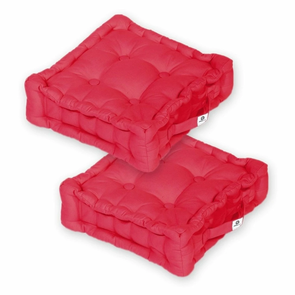 Coussin De Sol Lot De 2 - 40 X 40 Cm Rouge Piment 1 Coussin De Sol Lot De 2 - 40 X 40 Cm Rouge Piment