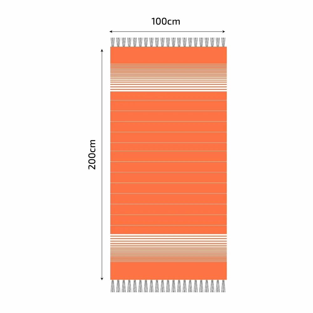 Fouta En Coton Miami 100x200cm Orange 4 Fouta En Coton Miami 100x200cm Orange – Image 4