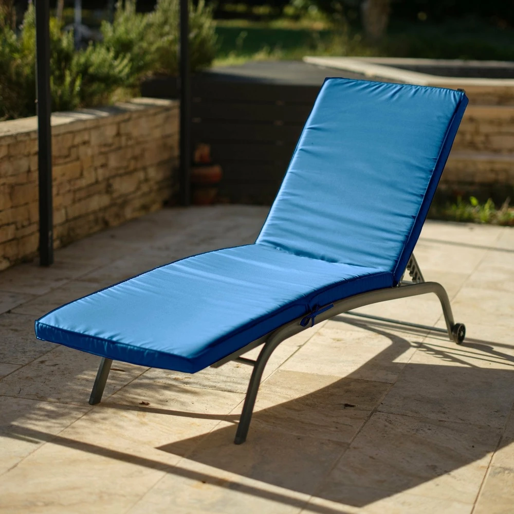 Coussin Bain De Soleil / Matelas Pour Transat Dehoussable- 185x60x5cm - Bleu Petrole 2 Coussin Bain De Soleil / Matelas Pour Transat Dehoussable- 185x60x5cm - Bleu Petrole – Image 2