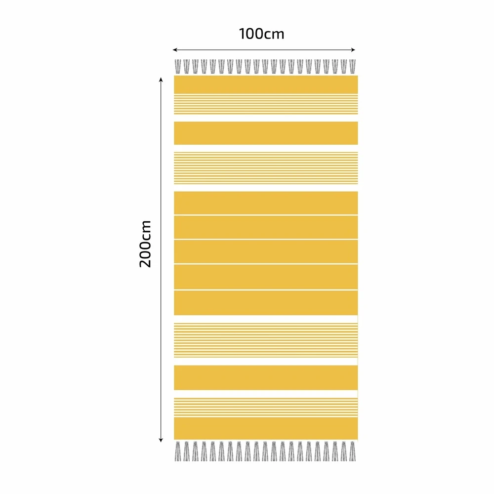 Fouta En Coton Arthur 100x200cm Jaune 4 Fouta En Coton Arthur 100x200cm Jaune – Image 4