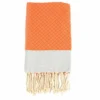 Fouta En Coton Petit Losange 100x200cm Orange