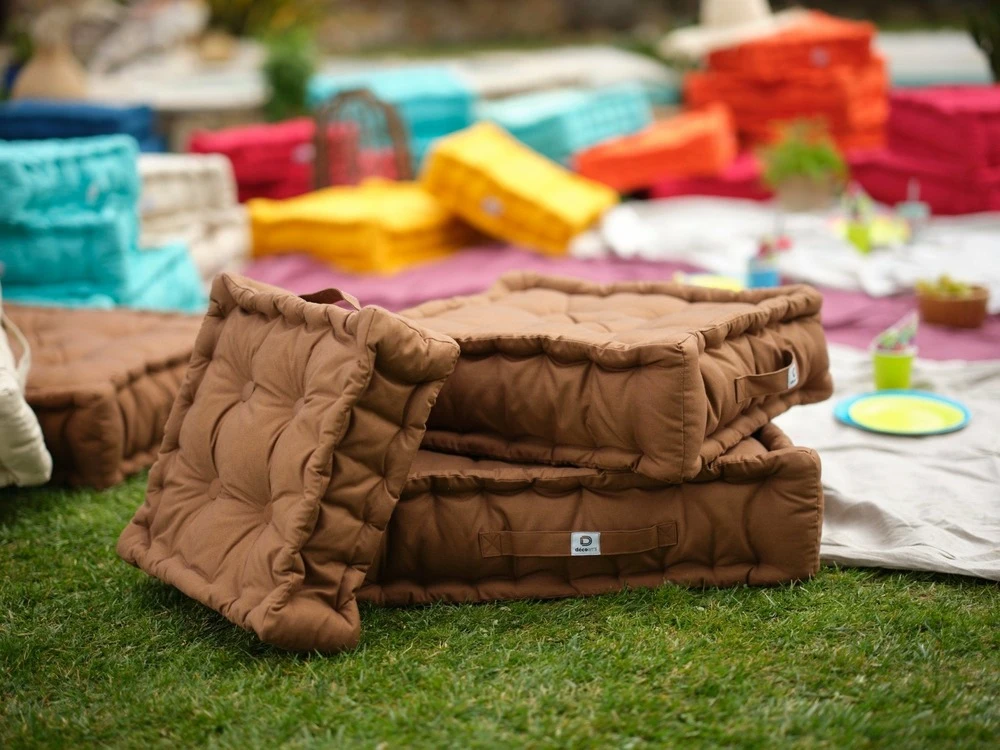 Coussin De Sol Lot De 2 - 40 X 40 Cm Rouille 2 Coussin De Sol Lot De 2 - 40 X 40 Cm Rouille – Image 2