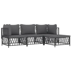 VIDAXL Salon De Jardin Avec Coussins 4 Pcs Anthracite Acier 9 VIDAXL Salon De Jardin Avec Coussins 4 Pcs Anthracite Acier -Konst Decor Magasin 648c40bde2f781.52187410
