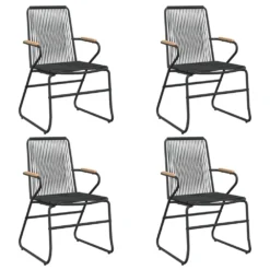 VIDAXL Chaises De Jardin 4 Pcs Noir 58x59x85,5 Cm Rotin Pvc