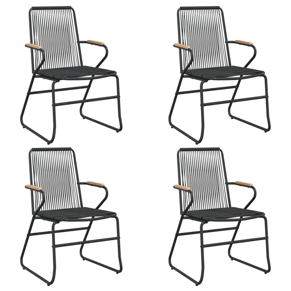 VIDAXL Chaises De Jardin 4 Pcs Noir 58x59x85,5 Cm Rotin Pvc 1 VIDAXL Chaises De Jardin 4 Pcs Noir 58x59x85,5 Cm Rotin Pvc