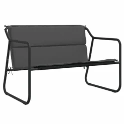 VIDAXL Banc De Jardin à 2 Places Avec Coussin Anthracite Acier