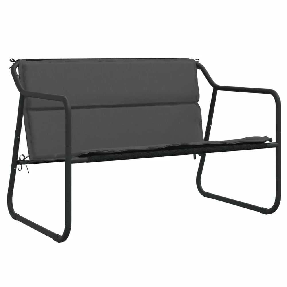 VIDAXL Banc De Jardin à 2 Places Avec Coussin Anthracite Acier 1 VIDAXL Banc De Jardin à 2 Places Avec Coussin Anthracite Acier
