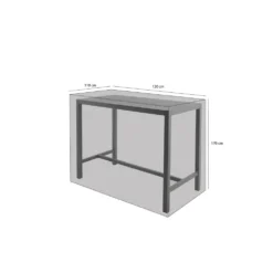 Housse De Protection Table De Bar Haute Imperméable Et Résistante Aux UV En Polyester Bleu Marine - 165x110x120cm
