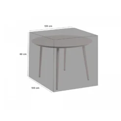 Housse De Protection Table Ronde Imperméable Et Résistante Aux Uv En Polyester Bleu Marine - Mobilier De Jardin - 120x80cm