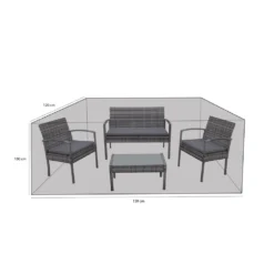 Housse De Protection Salon De Jardin Imperméable Et Résistante Aux Uv En Polyester Bleu Marine - Mobilier De Jardin - 120x120x100cm