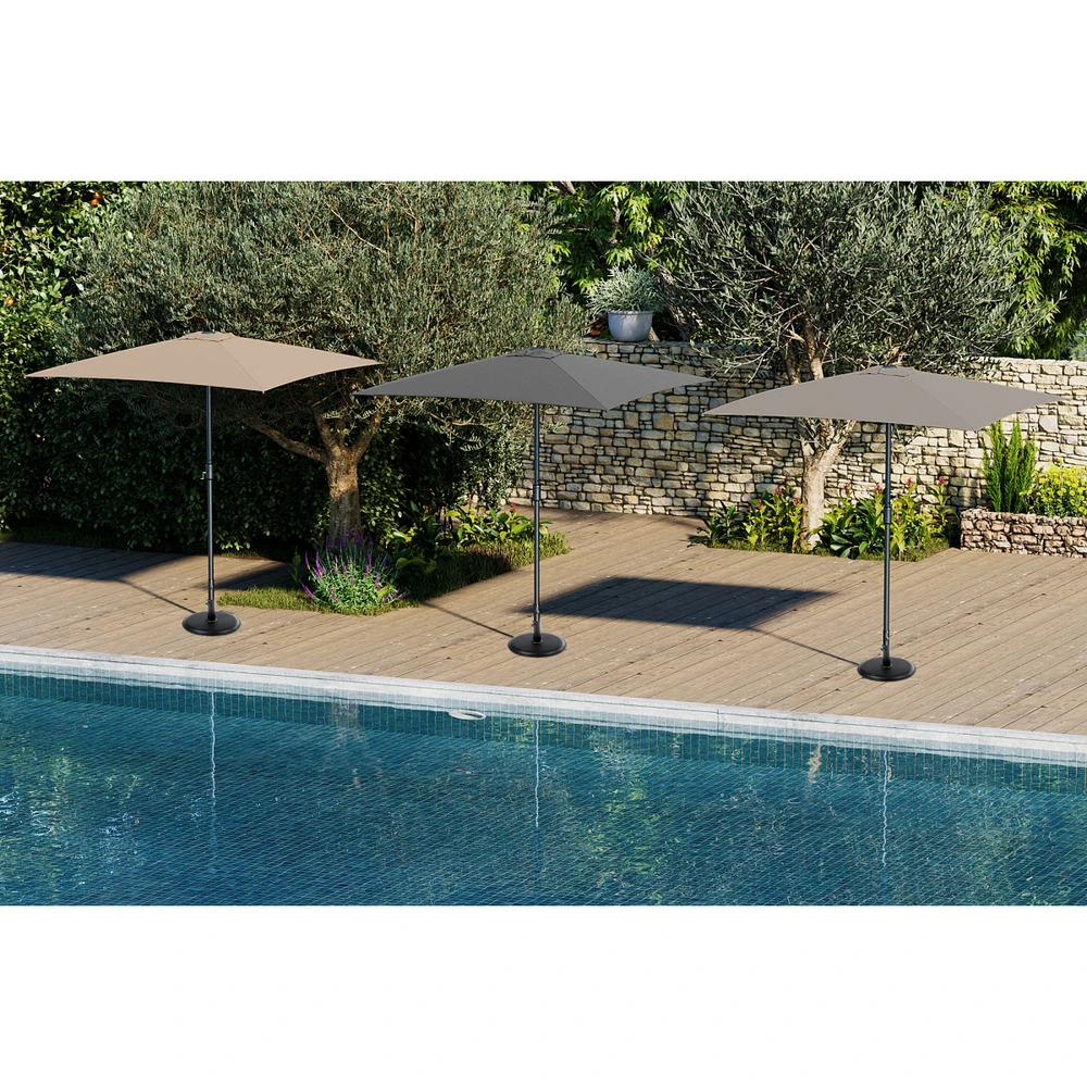 Parasol Rectangulaire Beige 2x3m Aluminium Et Polyester Avec Manivelle - Parasol Droit - Mobilier De Jardin 5 Parasol Rectangulaire Beige 2x3m Aluminium Et Polyester Avec Manivelle - Parasol Droit - Mobilier De Jardin – Image 5
