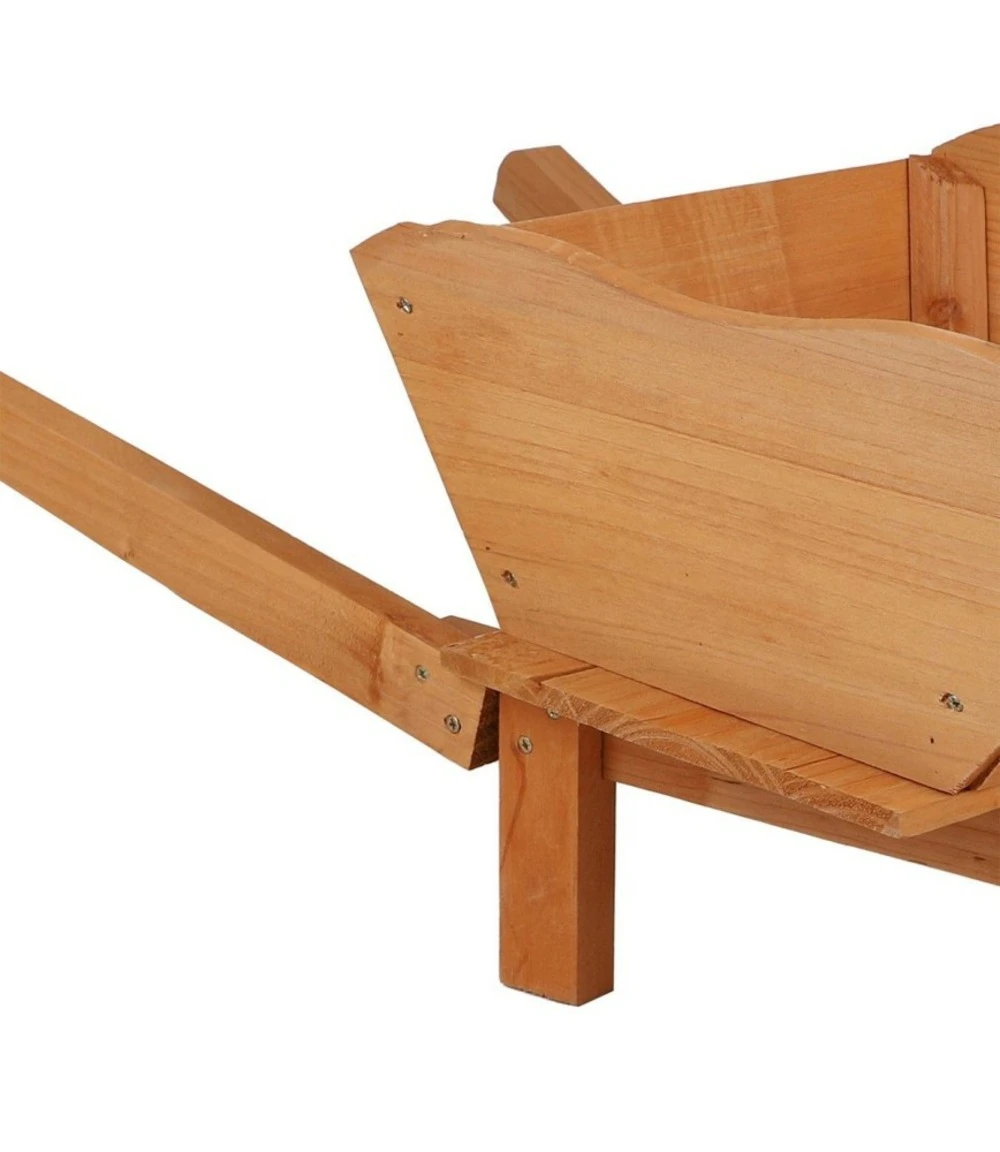 Porte Plantes Brouette Bois Naturel 2 Porte Plantes Brouette Bois Naturel – Image 2