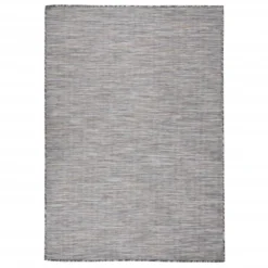 VIDAXL Tapis à Tissage Plat D'extérieur 140x200 Cm Marron Et Noir