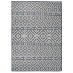 VIDAXL Tapis à Tissage Plat D'extérieur 200x280 Cm Rayures Bleues