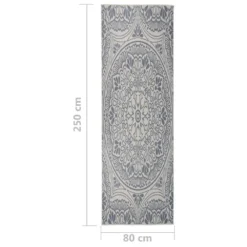 VIDAXL Tapis à Tissage Plat D'extérieur 80x250 Cm Motif Bleu 11 VIDAXL Tapis à Tissage Plat D'extérieur 80x250 Cm Motif Bleu -Konst Decor Magasin 6494a14f28b3d3.63009615